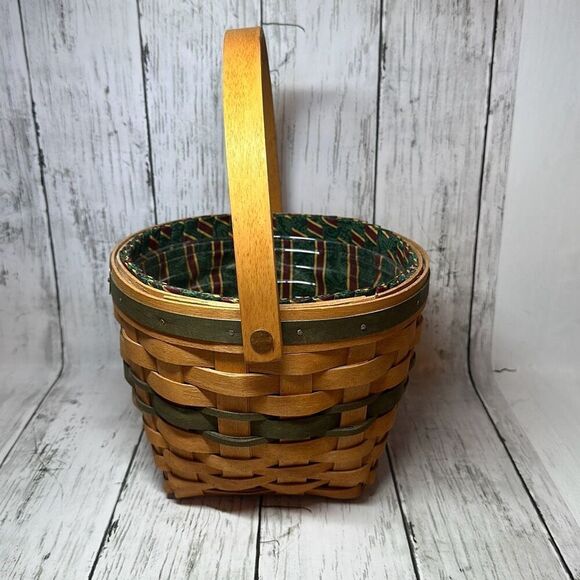 Vintage Longaberger Christmas Collection 1994 Jingle Bell Basket Imperial Stripe - Picture 5 of 8